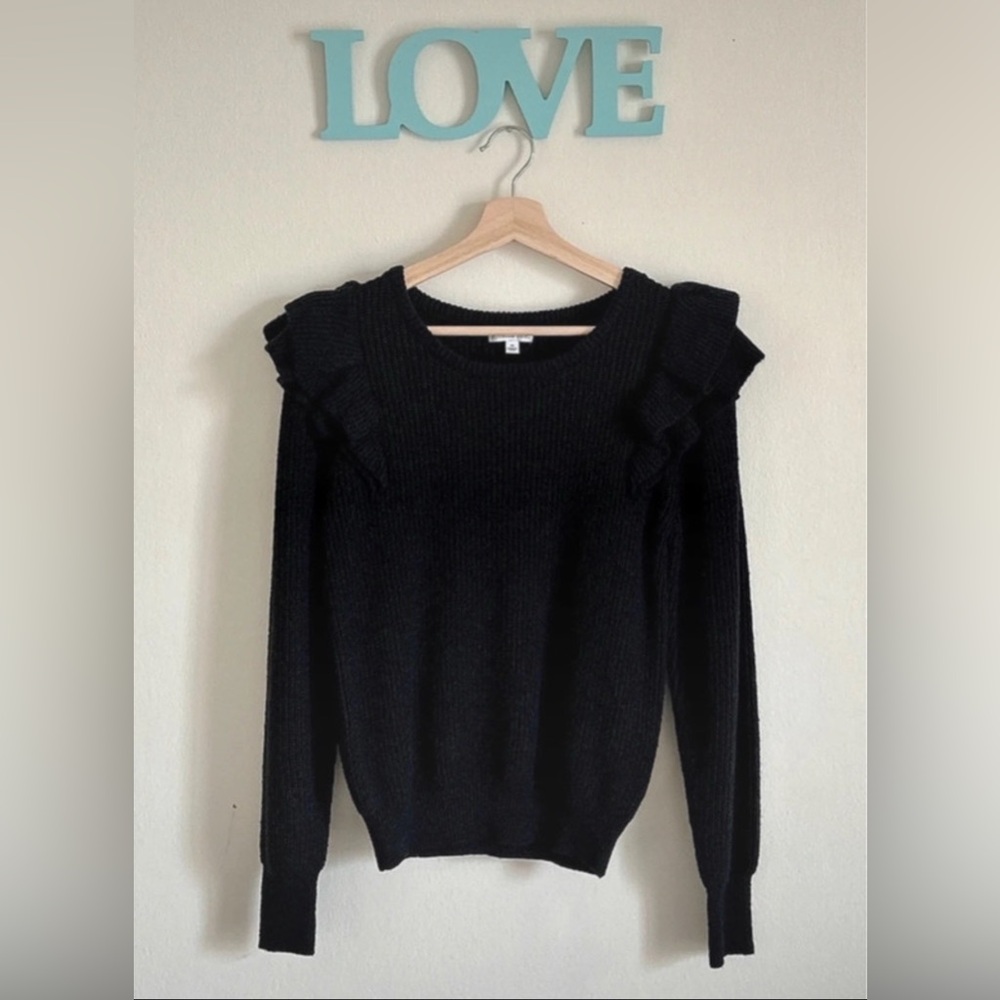 Chic Black Ruffled Sweater